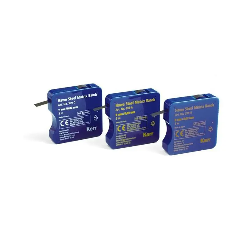 Bandes en acier inoxydables matrices Kerr rouleau 0.045mm Bandes en acier inoxydables matrices Kerr rouleau 0.045mm