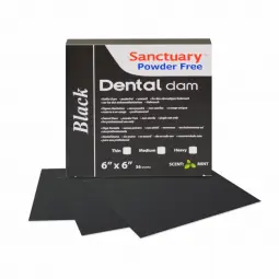 Feuilles de digue en latex noires 6" X 6"