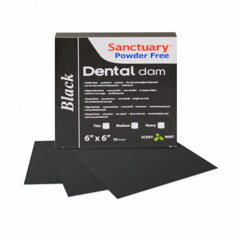 Feuilles de digue en latex noires 6" X 6" Feuilles de digue en latex noires 6" X 6"