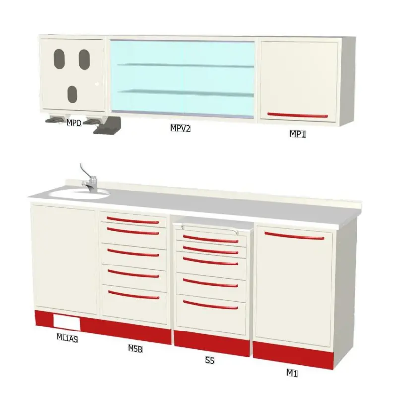 Astra Alius furniture with melamine countertop, suspension body and dispenser Astra Alius furniture with melamine countertop, suspension body and dispenser
