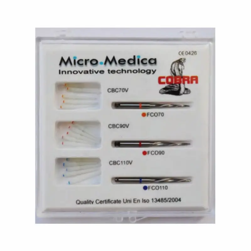 "Cobra Conic" quartz fiber dental posts - combined set "Cobra Conic" quartz fiber dental posts - combined set