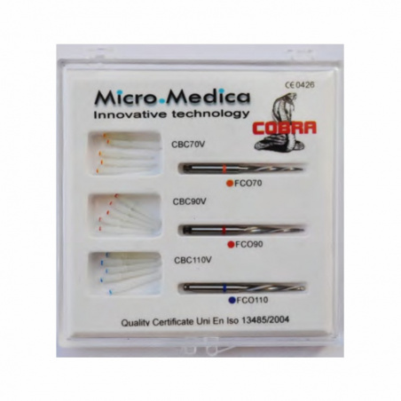 "Cobra Conic" quartz fiber dental posts - combined set