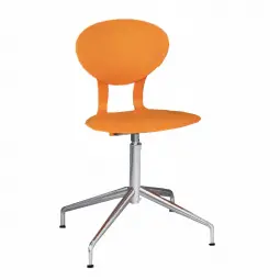 Chaise en polyuréthane coloré  à base chromée fixe