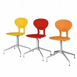 Chaise en polyuréthane coloré  à base chromée fixe