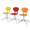 Chaise en polyuréthane coloré  à base chromée fixe