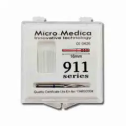 "911 Red Point" quartz fiber dental posts - set 10 posts + drill/milling cutter