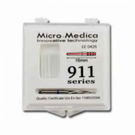 "911 Red Point" quartz fiber dental posts - set 10 posts + drill/milling cutter