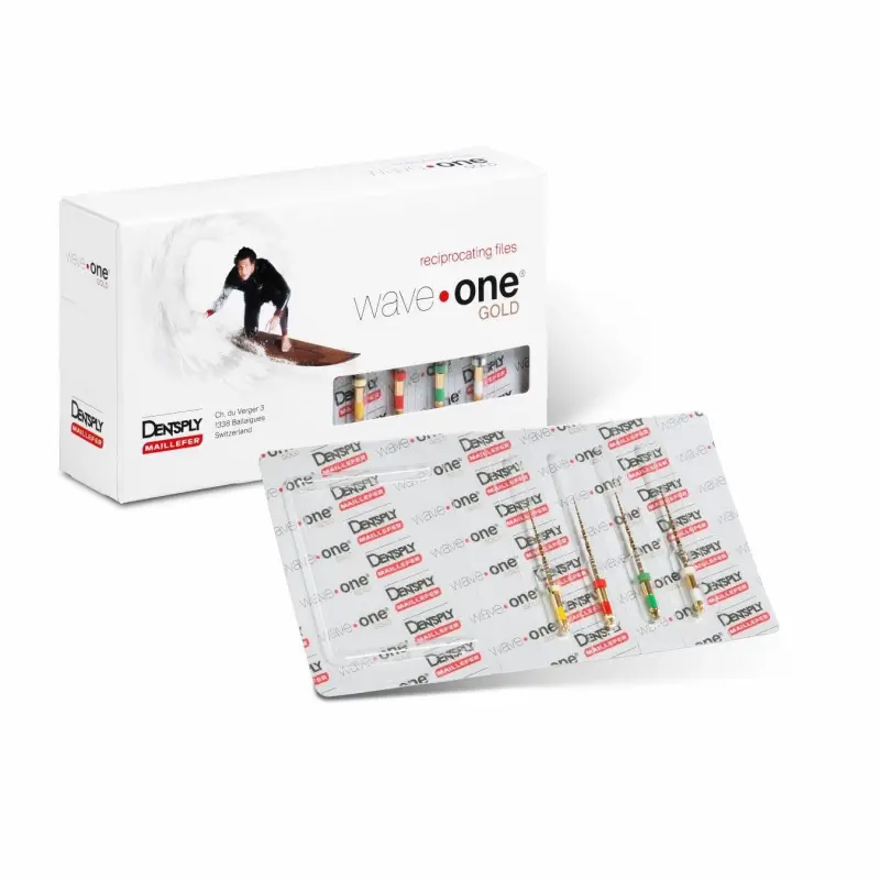 Aiguilles rotatives WaveOne Gold Maillefer blister 4 aiguilles assorties Aiguilles rotatives WaveOne Gold Maillefer blister 4 aiguilles assorties