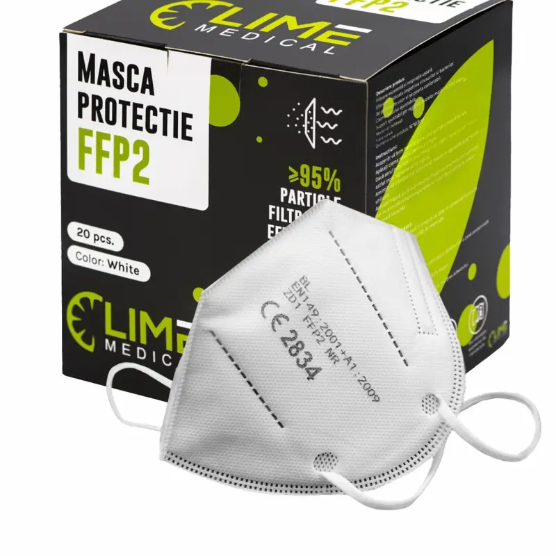 KN95 FFP2 valveless breathing mask LimeMedical (20 pcs/box) KN95 FFP2 valveless breathing mask LimeMedical (20 pcs/box)
