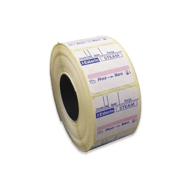 Double adhesive labels with steam indicator (manual) Double adhesive labels with steam indicator (manual)