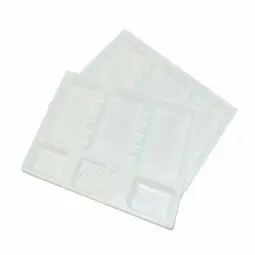 Plateaux petits en plastique à usage unique blancs