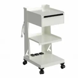 Astra Trolley mobile shelving unit with 2 shelves and drawer