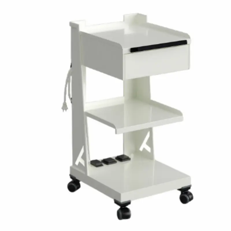 Astra Trolley mobile shelving unit with 2 shelves and drawer