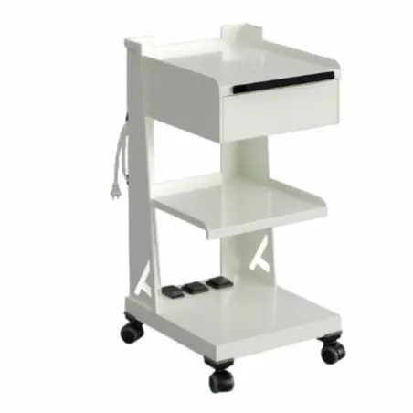 Astra Trolley mobile shelving unit with 2 shelves and drawer