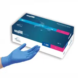 Gants en nitrile EasyCare 100pcs, bleus, M