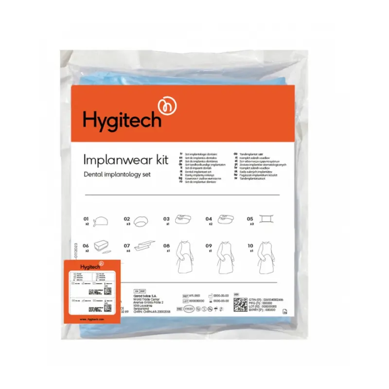 Kit stérile chirurgical Implanwear Hygitech 28 composants Kit stérile chirurgical Implanwear Hygitech 28 composants