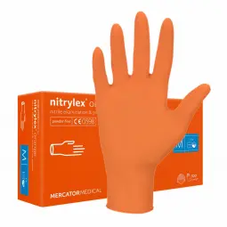 Gants en nitrile Nitrylex Nitrylex 100pcs, orange, M