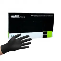Gants en nitrile EasyCare 100 pièces, noirs, L