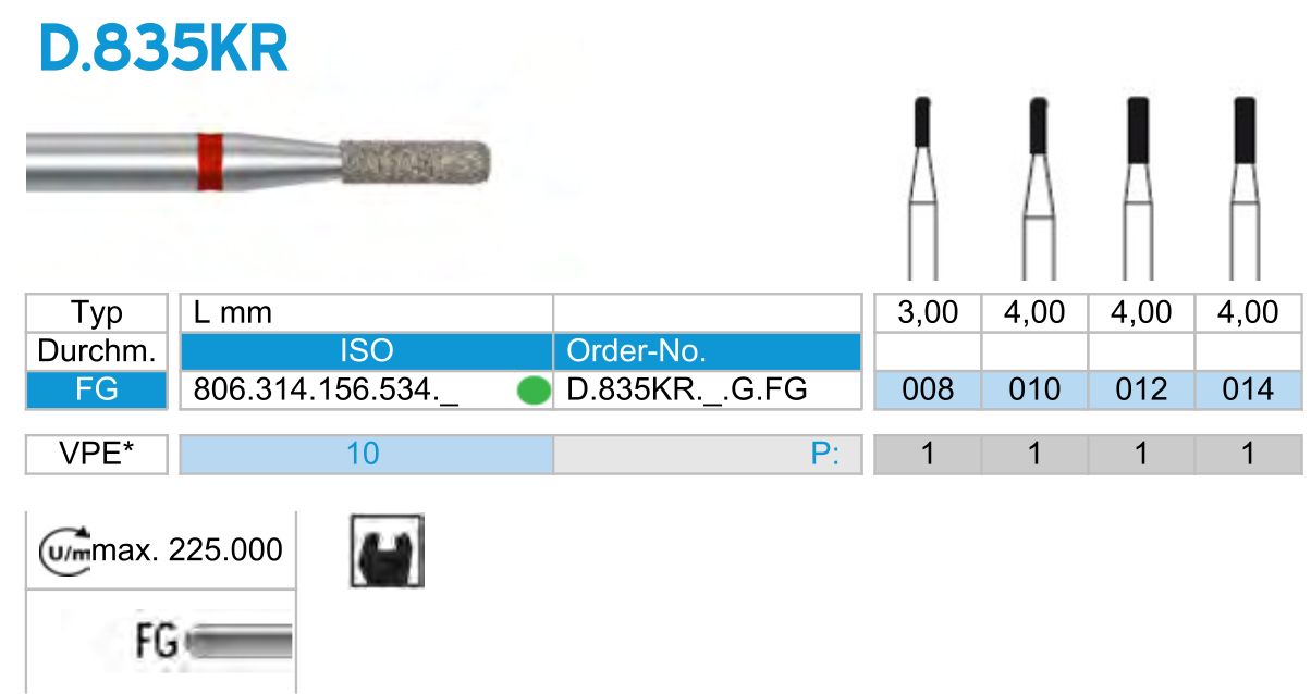 D835KR-freza-diamantata-cilindru-cilindrice-dentara-dentist-dimant-cabinet-stomatologie-turbina-dinte