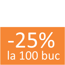 100 buc cu 25% disc